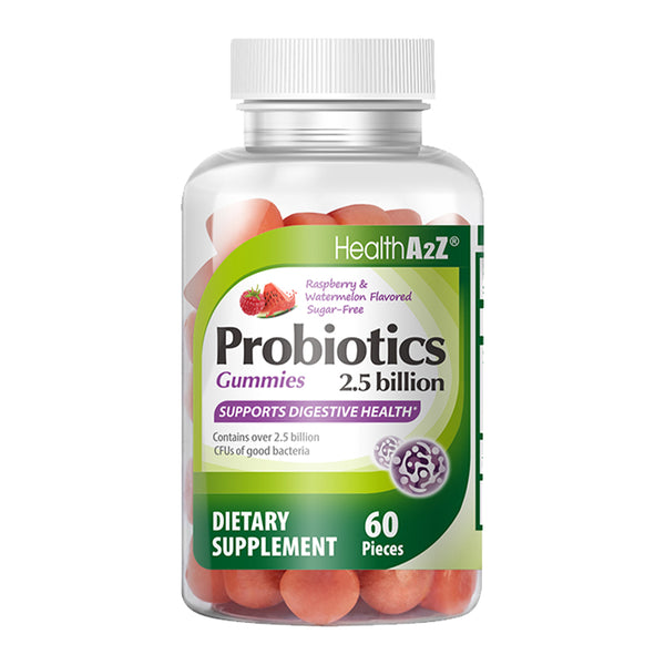 HealthA2Z – Sugar Free Probiotic Gummies Raspberry & Watermelon – 60 Counts