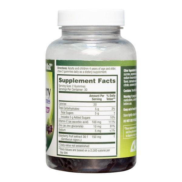 HealthA2Z - Elderberry Gummies with Vitamin C & Zinc - 60 Count