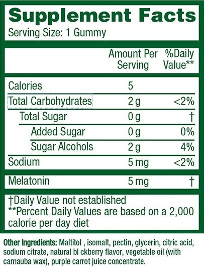 HealthA2Z - Sugar Free Melatonin Gummies (Blackberry Flavored) - 60 Count
