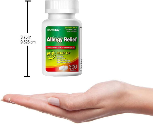 HealthA2Z – Cetirizine 10 mg Allergy Relief – 300 Tablets