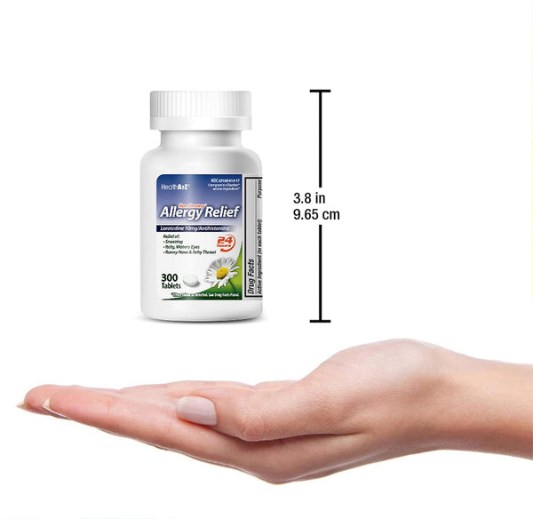 HealthA2Z – Loratadine 10 mg Allergy Relief Antihistamine – 24 Hour Relief – 300 Tablets