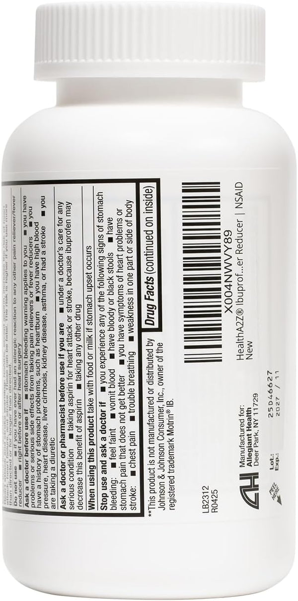 HealthA2Z – Ibuprofen 200 mg Pain Reliever/Fever Reducer NSAID – Orange Coated Tablets – 500 Count
