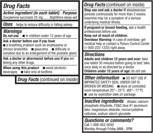 HealthA2Z – Sleep Aid Doxylamine Succinate 25 mg – 200 Tablets
