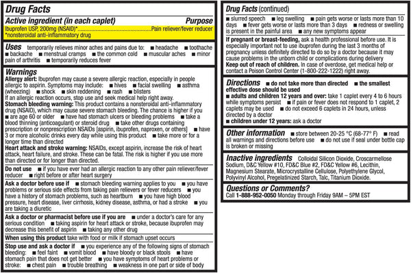 HealthA2Z – Ibuprofen 200 mg Pain Reliever/Fever Reducer NSAID – Orange Coated Tablets – 500 Count