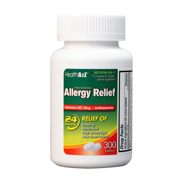 HealthA2Z – Cetirizine 10 mg Allergy Relief – 300 Tablets