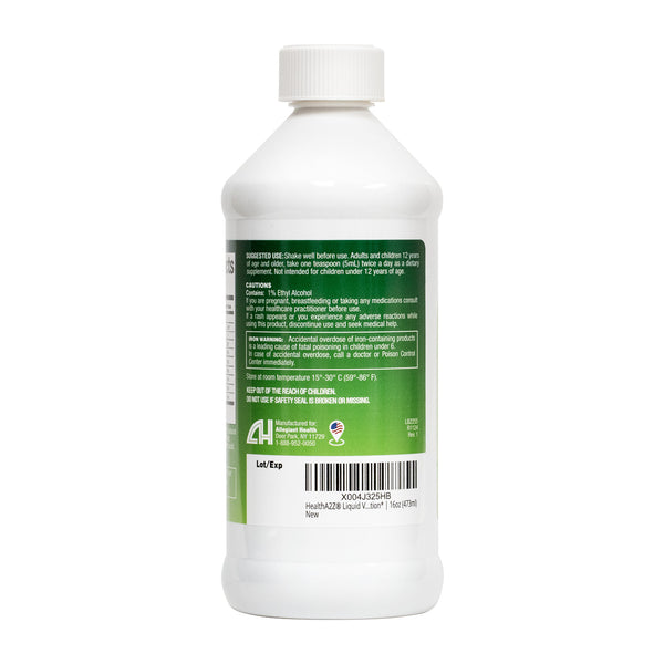 HealthA2Z – Liquid Vitamin B-Complex Plus Iron – Natural Orange Flavor – 16 fl oz
