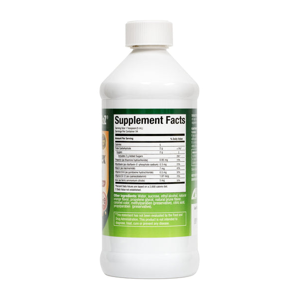 HealthA2Z – Liquid Vitamin B-Complex Plus Iron – Natural Orange Flavor – 16 fl oz