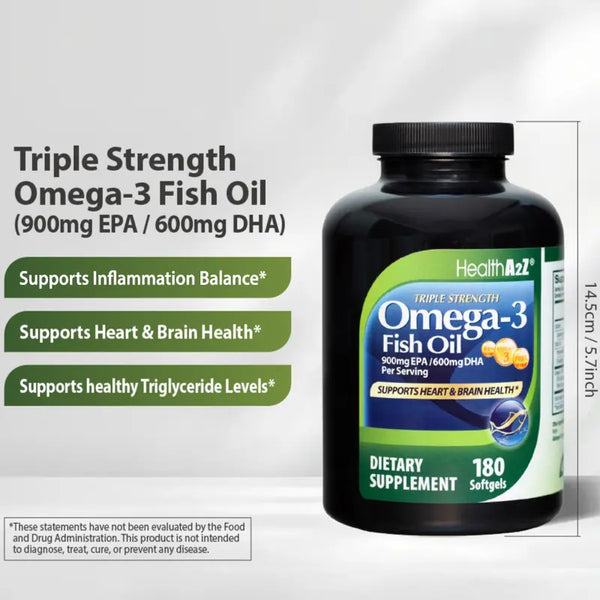 HealthA2Z - Fish Oil 900 mg EPA 600 mg DHA Softgels - 180 Count