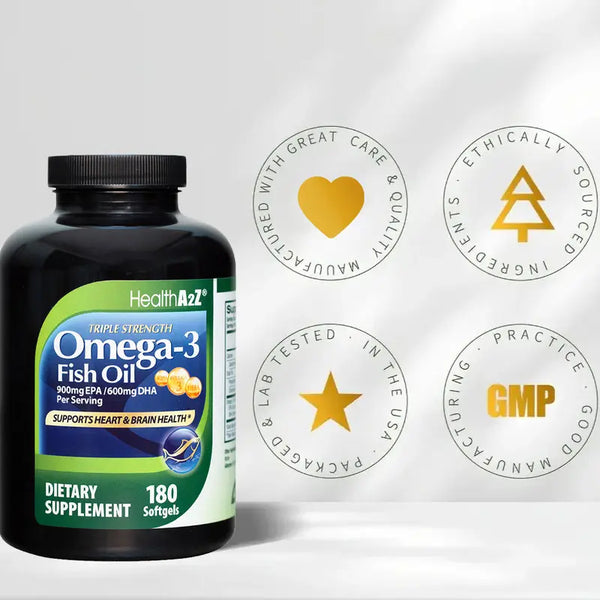 HealthA2Z - Fish Oil 900 mg EPA 600 mg DHA Softgels - 180 Count