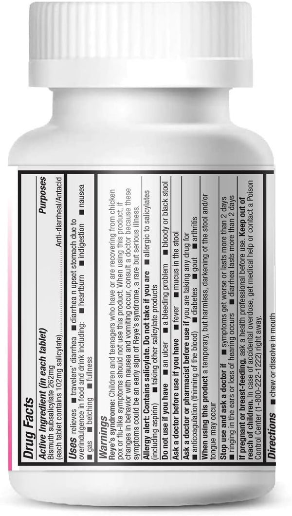 HealthA2Z – Bismuth Subsalicylate 262 mg Multi-Symptom Relief – 100 Tablets