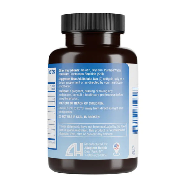 HealthA2Z Antarctic Krill Oil 1000 mg Per Serving- 60 Softgels - Rich in EPA, DHA, ALA & Astaxanthin, Superior Absorption, Pure Krill Oil, Dye Free
