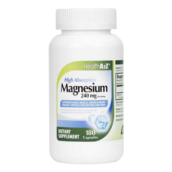 HealthA2Z®  Magnesium Glycinate 240MG | Supports bone, muscle, nerve, and heart health | 180 count