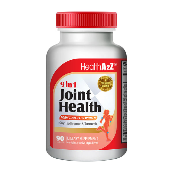 HealthA2Z – 9-in-1 Joint Support for Women with Glucosamine, Chondroitin, MSM, Turmeric & Soy Isoflavones – 90 Tablets