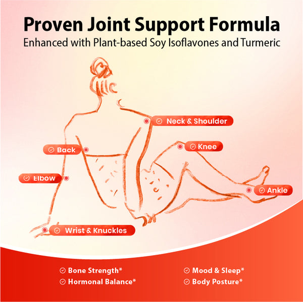 HealthA2Z – 9-in-1 Joint Support for Women with Glucosamine, Chondroitin, MSM, Turmeric & Soy Isoflavones – 90 Tablets