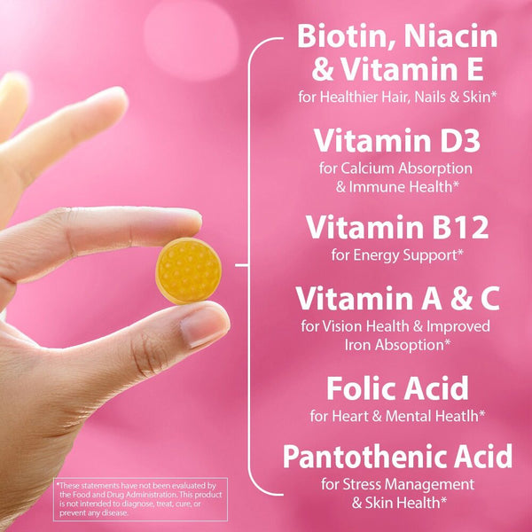 HealthA2Z - Women's Multivitamin Gummies (Peach, Orange & Strawberry Flavored) - 60 Count