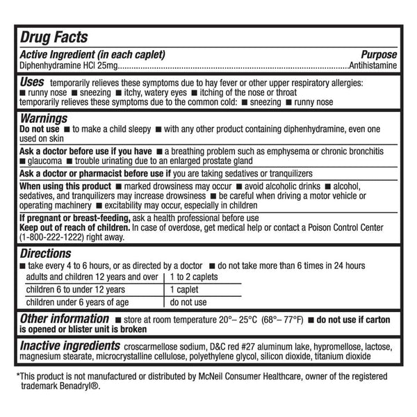 HealthA2Z – Diphenhydramine HCl 25 mg Allergy Relief Antihistamine – Indoor & Outdoor – 600 Caplets